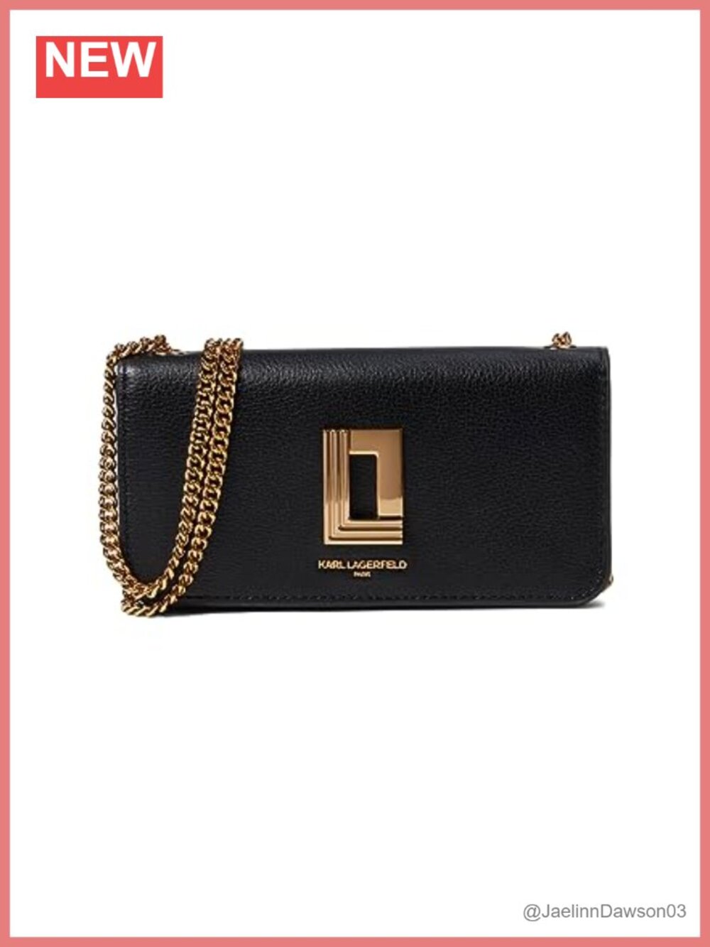 Leather Crossbody Wallet with Chain Strap
